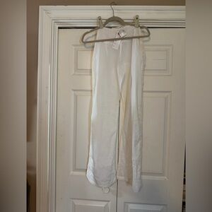 NWT Cute Optios Crochet White Small Cotton Pants Boho Beachy Cover Up Smocked